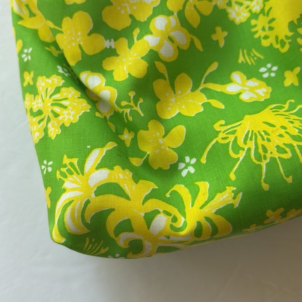 True Vintage 70’s Pulitzer De Lanthe Printed Purse Bamboo 60’s Bermuda Bag Tote - Picture 11 of 17